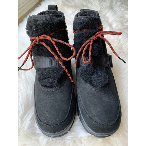 UGG Women's Classic Weather Hiker Black Shearling Boots 10 EU 41 - Picture 5 of 12